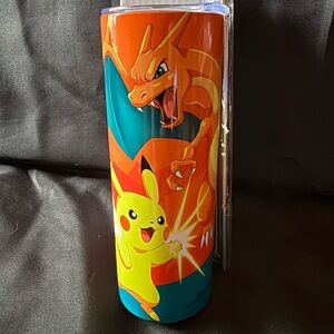 New Pokemon Tumbler with Charizard and Pikachu 20oz Straw and Slid Lid